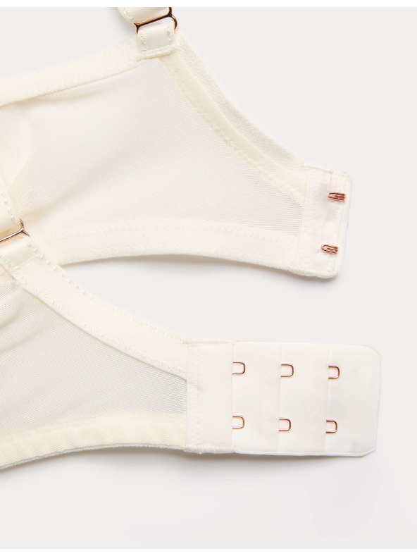 Marks & Spencer Satenska balkonska grudnjak s žičanom pletenjem s motivom Forget Me Not, vel. F–H Marks & Spencer kremasta