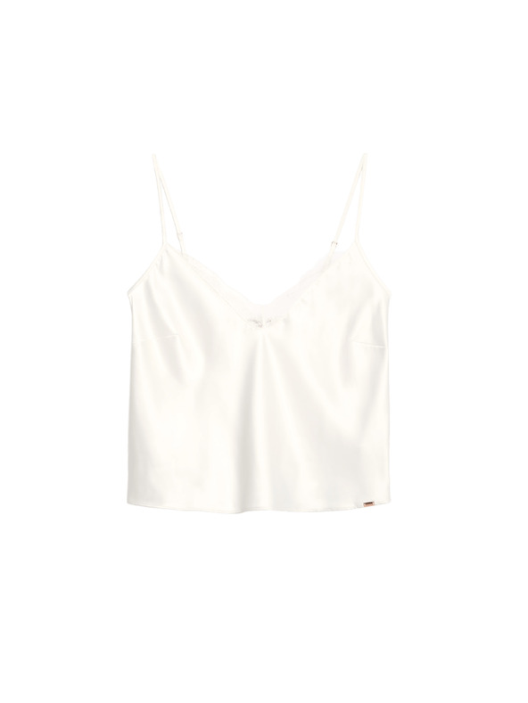 Marks & Spencer Satenirani i čipkasti tank top Forget Me Not Marks & Spencer kremasta