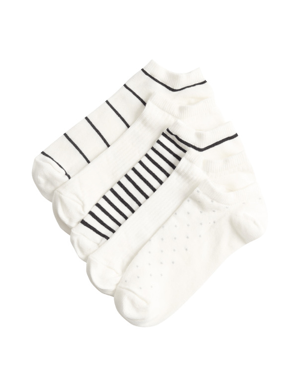 Marks & Spencer Uzorane kratke čarape Trainer Liners™, s visokim udjelom pamuka, set 5 pari Marks & Spencer crna