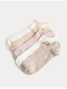 Marks & Spencer Uzorane kratke čarape Trainer Liners™ s visokim udjelom pamuka, set 5 pari Marks & Spencer ružičasta