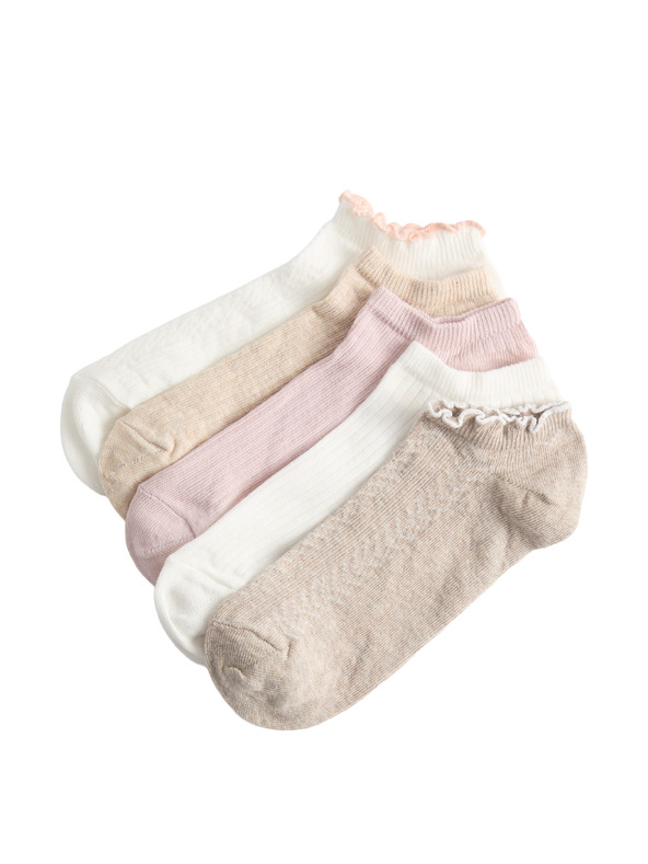 Marks & Spencer Uzorane kratke čarape Trainer Liners™ s visokim udjelom pamuka, set 5 pari Marks & Spencer ružičasta