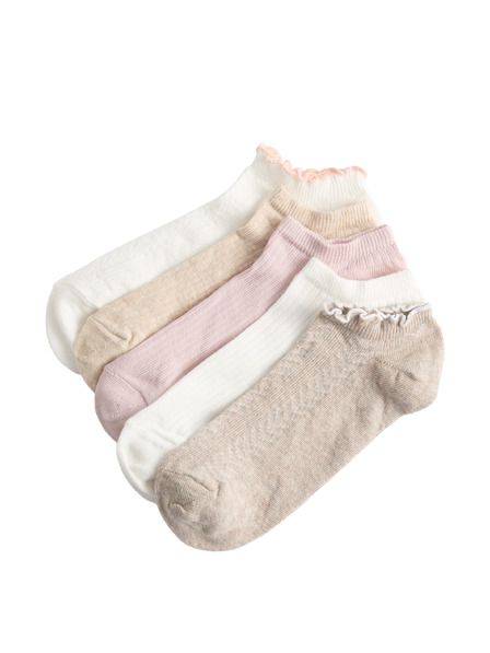 Marks & Spencer Uzorane kratke čarape Trainer Liners™ s visokim udjelom pamuka, set 5 pari Marks & Spencer ružičasta