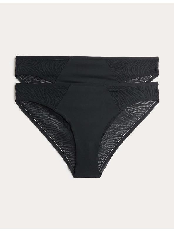 Marks & Spencer Pakiranja 3 nevidljive Body Invisibles™ čipkaste brazilske gaće Marks & Spencer crna