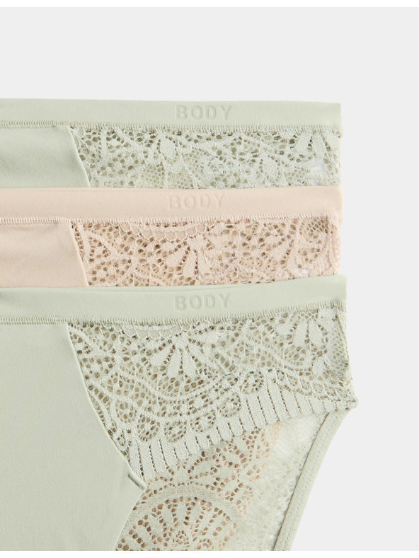 Marks & Spencer Visoko izrezane gaćice Body Soft™, set od 3 kom Marks & Spencer zelena