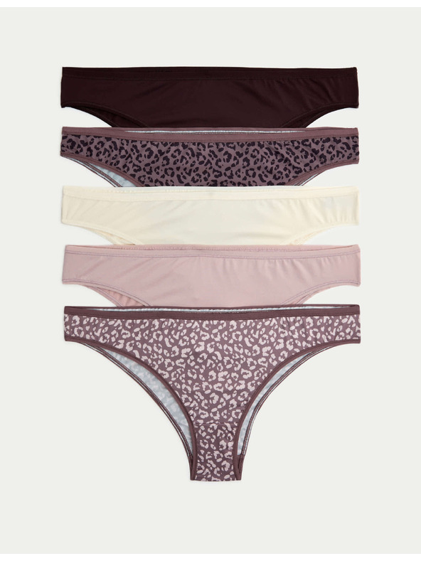 Marks & Spencer Brazilske gaće od mikrofibre, 5 kom u pakiranju Marks & Spencer smeđa