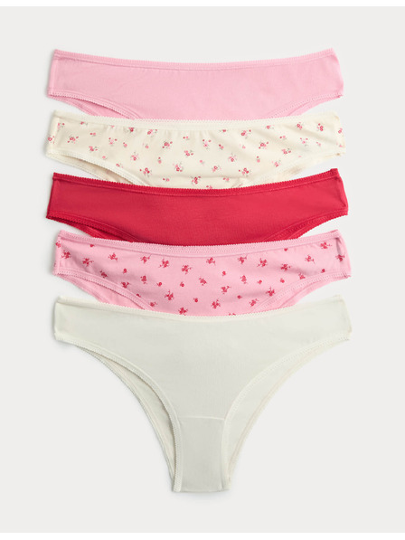 Marks & Spencer Brazilske gaće s visokim udjelom pamuka i materijalom Lycra™, 5 kom Marks & Spencer ružičasta