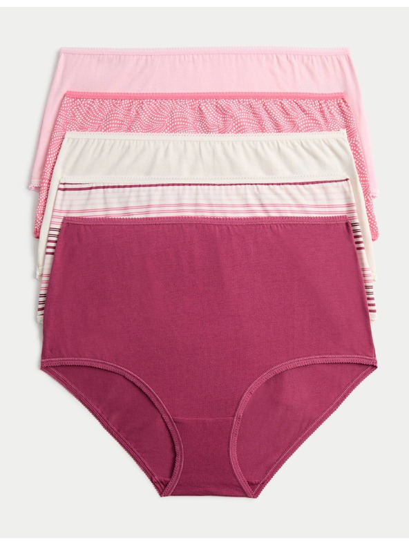 Marks & Spencer Gaće u pas, od pamuka s materijalom Lycra™, 5 kom Marks & Spencer ružičasta