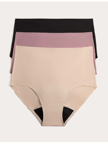 Marks & Spencer Visoko apsorpcijske menstrualne gaće u pas bez vidljive rube, 3 kom Marks & Spencer crna