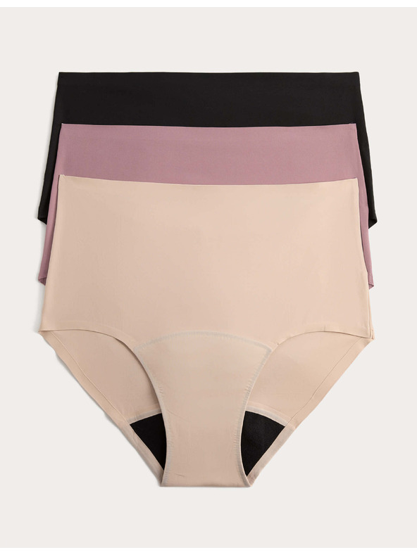 Marks & Spencer Visoko apsorpcijske menstrualne gaće u pas bez vidljive rube, 3 kom Marks & Spencer crna