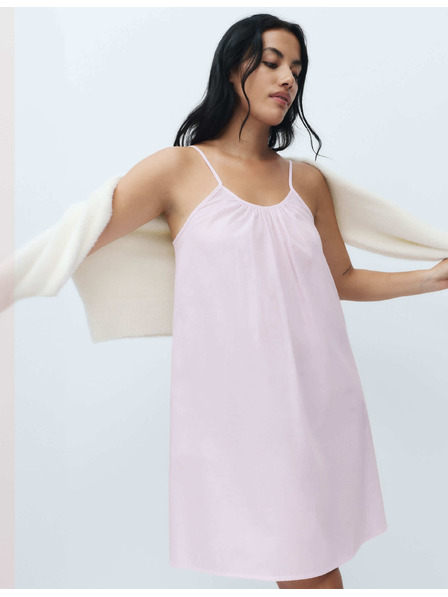 Marks & Spencer Kratka prugasta košulja od čistog pamuka Marks & Spencer ružičasta