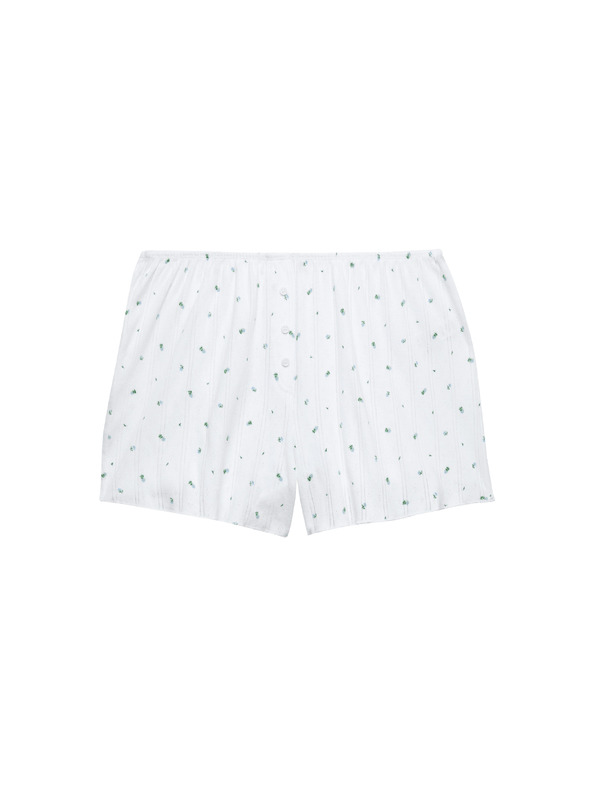 Marks & Spencer Heklani pidžama šorc s cvjetnim motivom, od čistog pamuka Marks & Spencer bijela