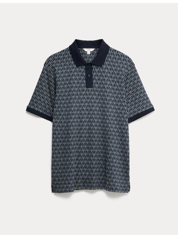 Marks & Spencer Polo s geometrijskim printom, od 100% pamuka Marks & Spencer mornarsko plava