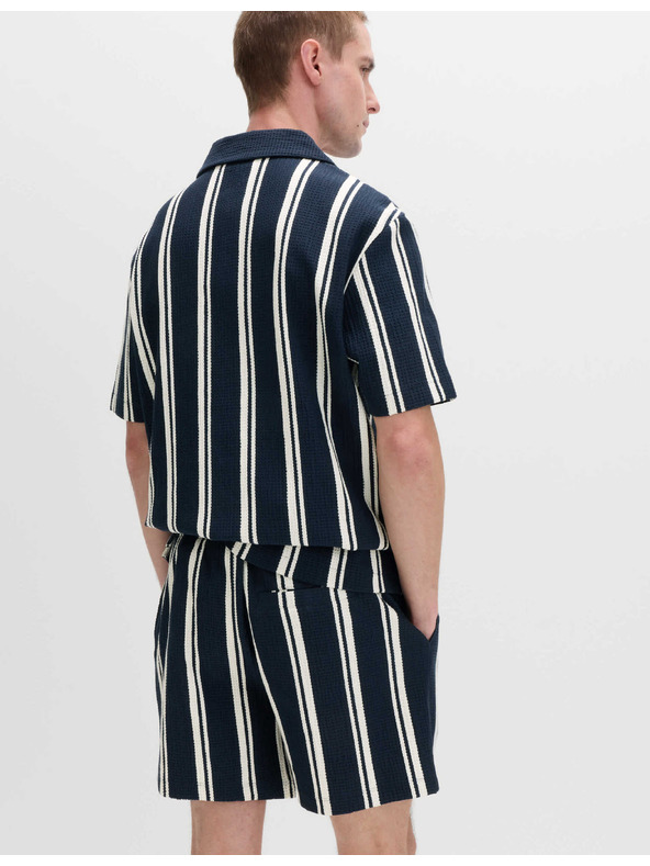 Marks & Spencer Prugasta polo majica od zmečkane tkanine s visokim udjelom pamuke Marks & Spencer mornarika plava
