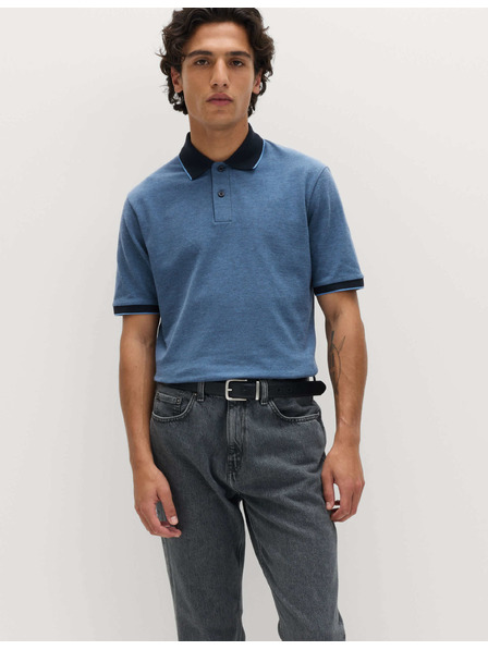 Marks & Spencer Ultimate Marks & Spencer Pique polo majica s naglašenim rubovima plave boje