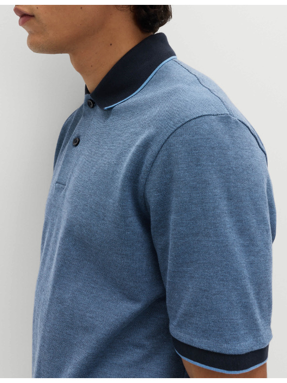 Marks & Spencer Ultimate Marks & Spencer Pique polo majica s naglašenim rubovima plave boje