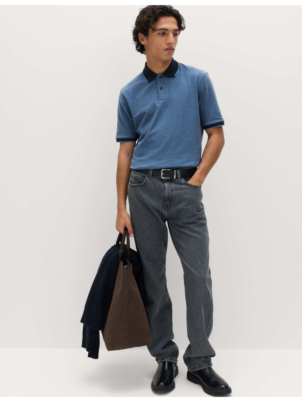Marks & Spencer Ultimate Marks & Spencer Pique polo majica s naglašenim rubovima plave boje