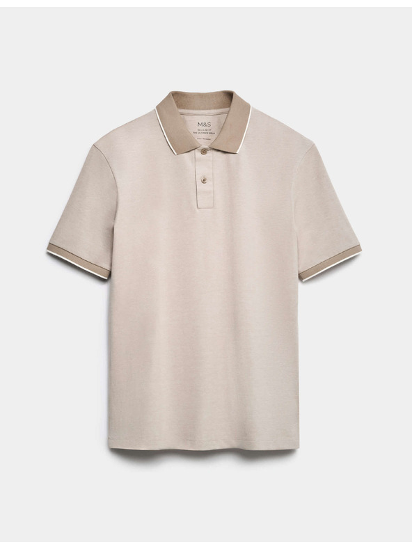Marks & Spencer Polo majica Pique s naglašenim rubovima The Ultimate Marks & Spencer bež
