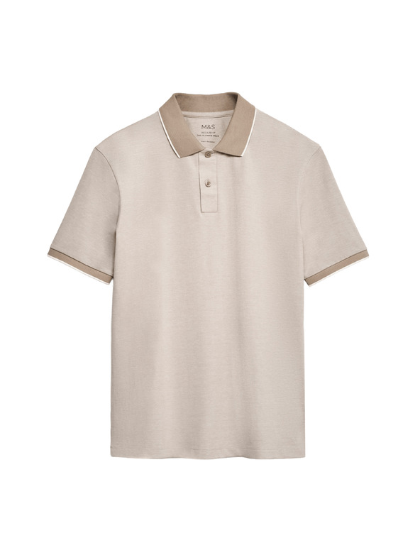Marks & Spencer Polo majica Pique s naglašenim rubovima The Ultimate Marks & Spencer bež