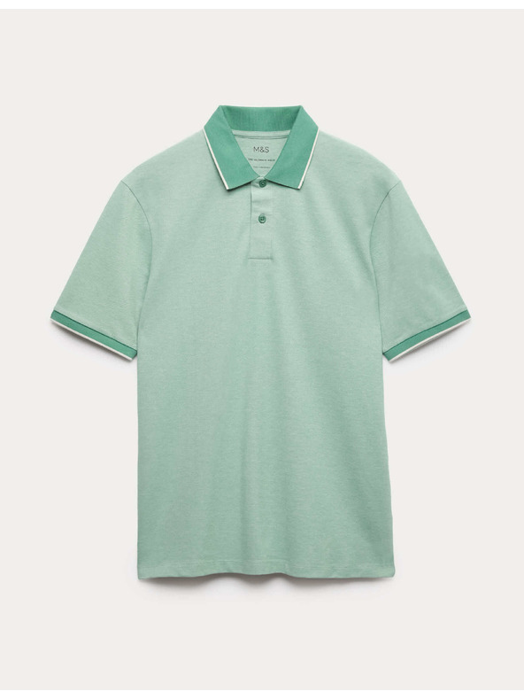 Marks & Spencer Polo majica Pique s naglašenim rubovima The Ultimate Marks & Spencer zelena