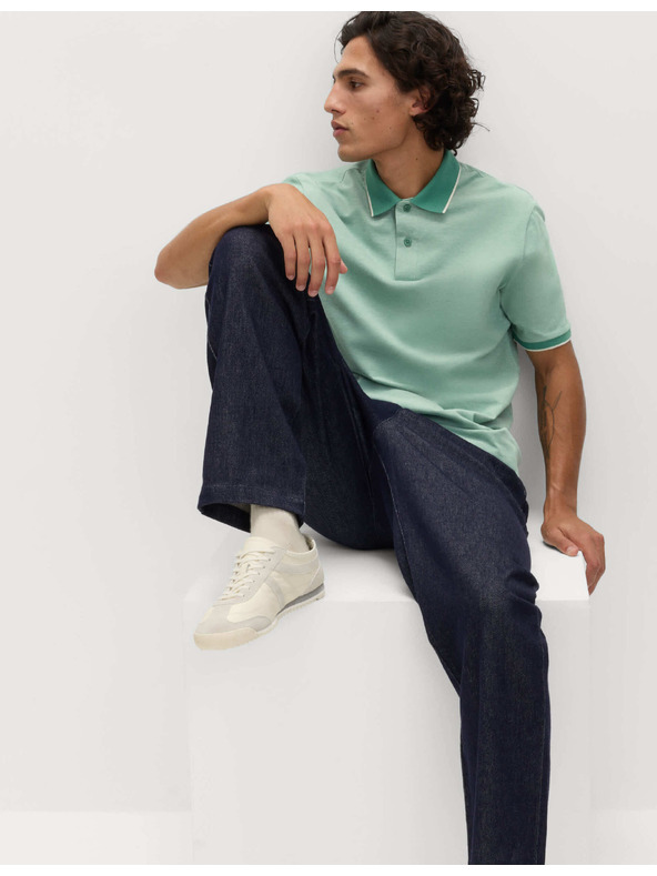 Marks & Spencer Polo majica Pique s naglašenim rubovima The Ultimate Marks & Spencer zelena