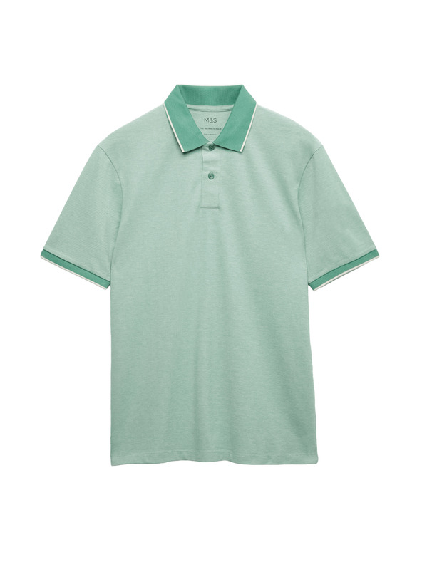 Marks & Spencer Polo majica Pique s naglašenim rubovima The Ultimate Marks & Spencer zelena