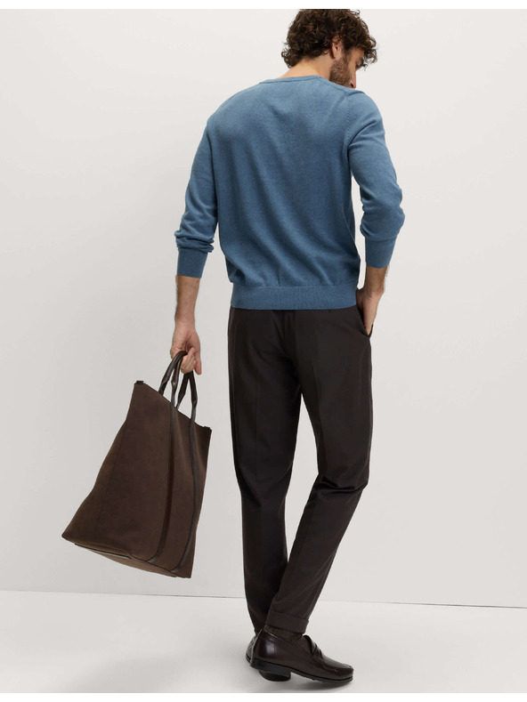 Marks & Spencer Čisto pamučni džemper s V-izrezom Marks & Spencer plava