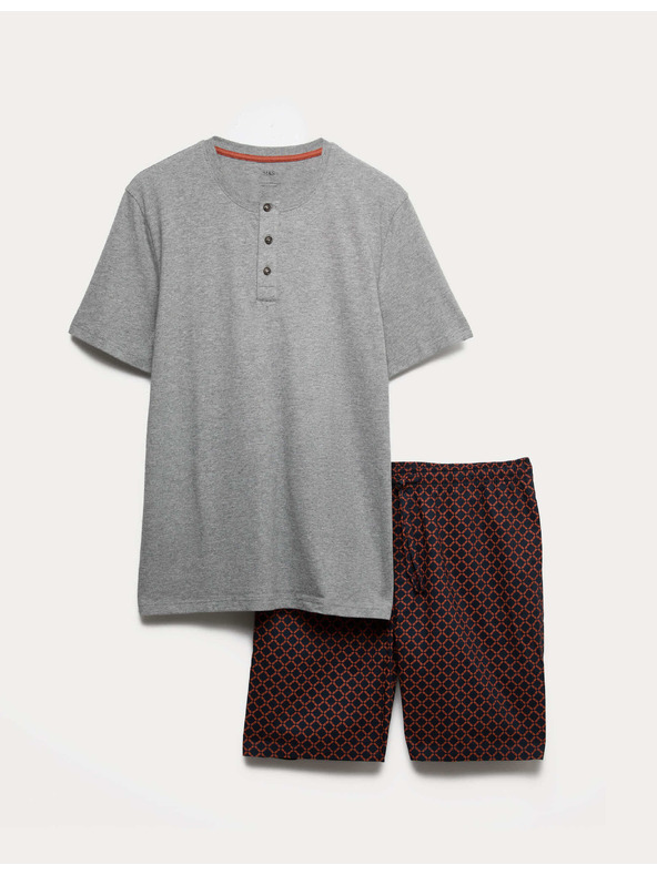 Marks & Spencer Pidžama od 100% pamuke s geometrijskim printom Marks & Spencer siva