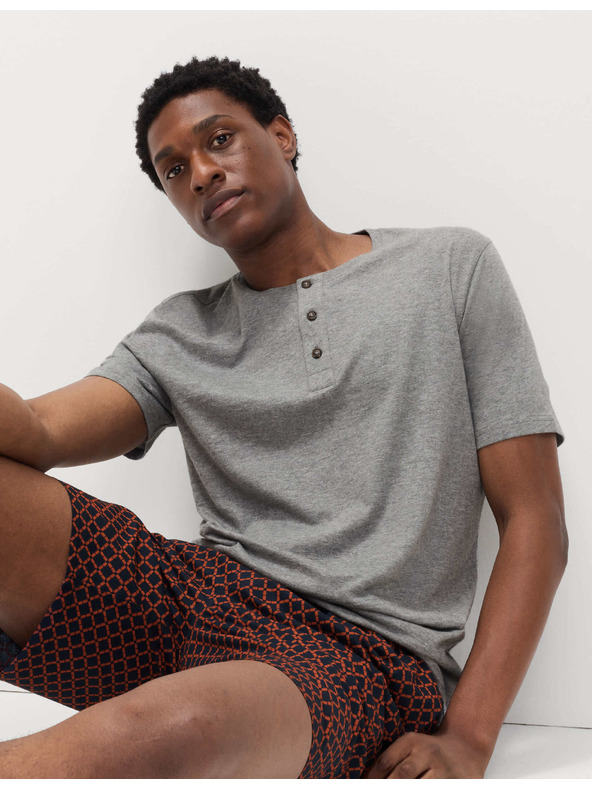 Marks & Spencer Pidžama od 100% pamuke s geometrijskim printom Marks & Spencer siva