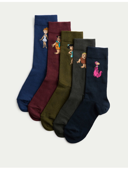 Marks & Spencer Čarape Flintstoneovi™ s visokim udjelom pamuka, 5 komada u pakiranju Marks & Spencer višebojno