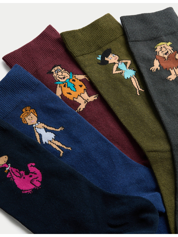 Marks & Spencer Čarape Flintstoneovi™ s visokim udjelom pamuka, 5 komada u pakiranju Marks & Spencer višebojno