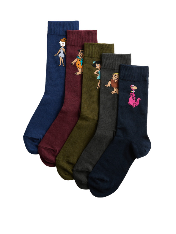 Marks & Spencer Čarape Flintstoneovi™ s visokim udjelom pamuka, 5 komada u pakiranju Marks & Spencer višebojno