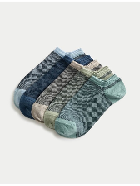 Marks & Spencer Sportske čarape Trainer Liners™ s tehnologijom Cool & Fresh™ i visokim udjelom pamuka, set od 5 pari Marks & Spencer višebojno