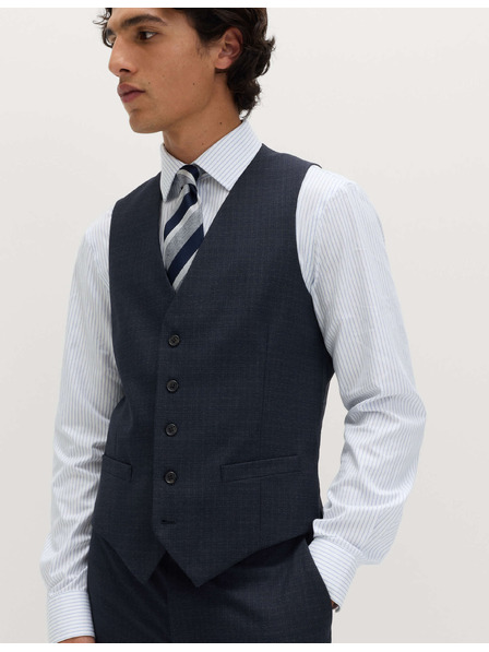 Marks & Spencer Teksturirana prsluk s elastanom Marks & Spencer mornarsko plava