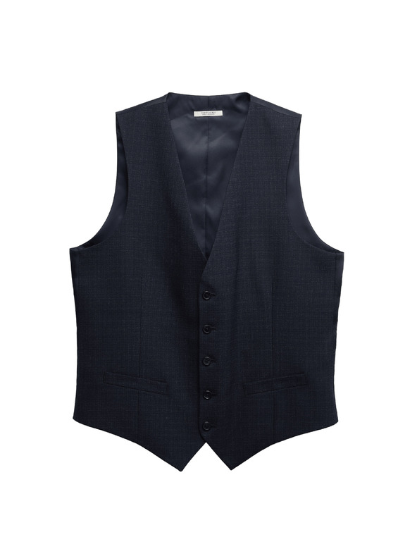 Marks & Spencer Teksturirana prsluk s elastanom Marks & Spencer mornarsko plava