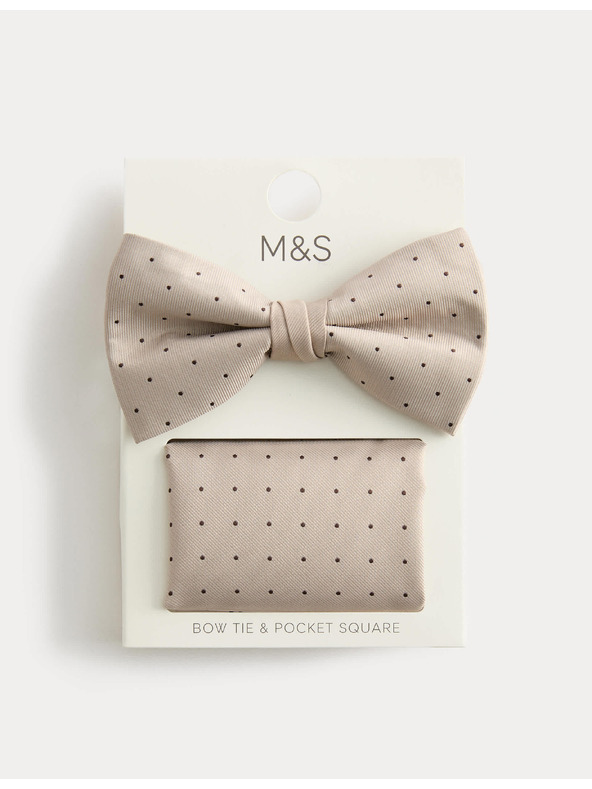 Marks & Spencer Set točkastog leptira i džepdane Marks & Spencer bež