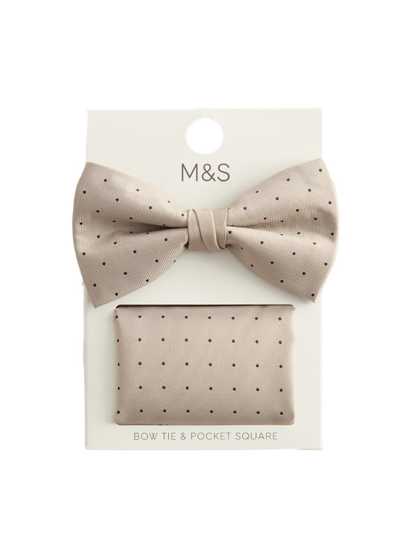 Marks & Spencer Set točkastog leptira i džepdane Marks & Spencer bež