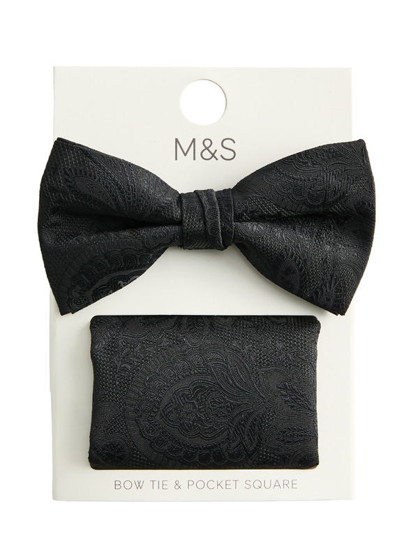 Marks & Spencer Set leptira i kravate s kašmirskim uzorkom Marks & Spencer crna