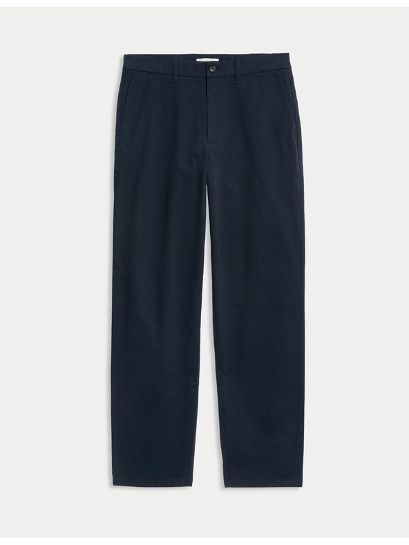 Marks & Spencer Elastične chino hlače labave kroje Marks & Spencer mornarsko plava