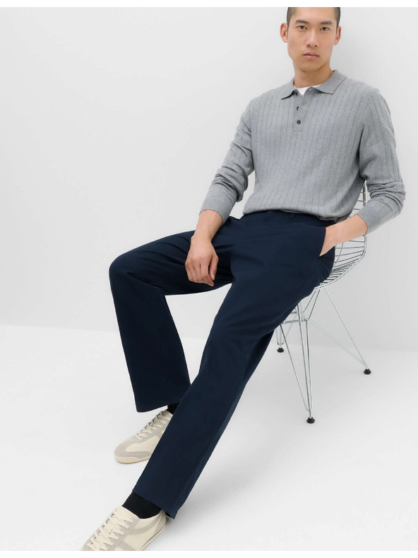 Marks & Spencer Elastične chino hlače labave kroje Marks & Spencer mornarsko plava