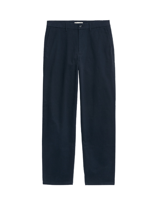 Marks & Spencer Elastične chino hlače labave kroje Marks & Spencer mornarsko plava