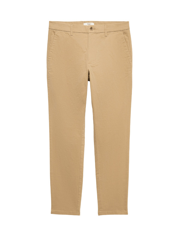 Marks & Spencer Marks & Spencer bež rastezljive chino hlače uskog kroja