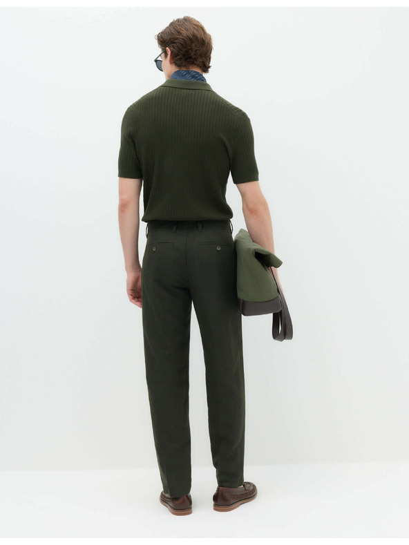 Marks & Spencer Chino hlače od mješavine lana, normalna kroja Marks & Spencer zelena