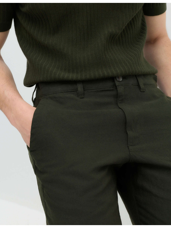 Marks & Spencer Chino hlače od mješavine lana, normalna kroja Marks & Spencer zelena
