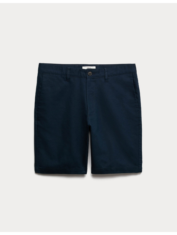 Marks & Spencer Chino šortke, od mješavine lana Marks & Spencer mornarsko plava