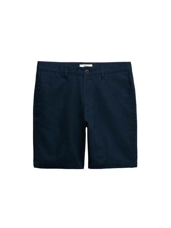 Marks & Spencer Chino šortke, od mješavine lana Marks & Spencer mornarsko plava