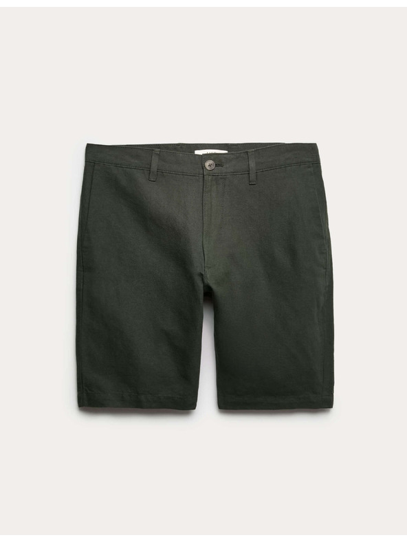Marks & Spencer Chino šortke, od mješavine lana Marks & Spencer zelena