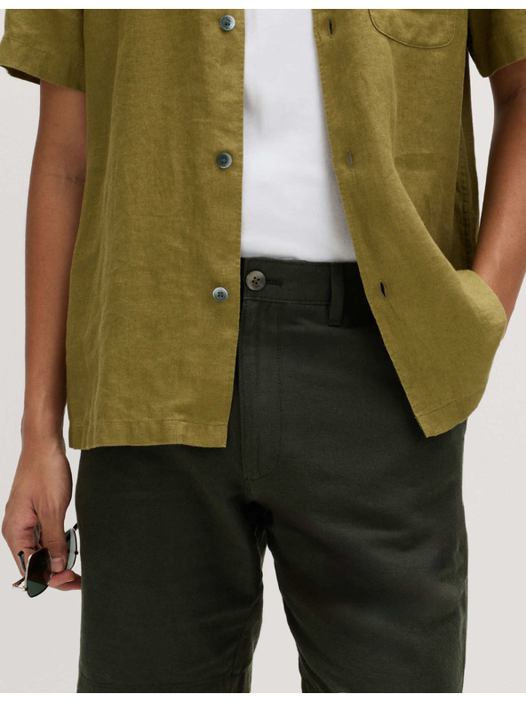 Marks & Spencer Chino šortke, od mješavine lana Marks & Spencer zelena