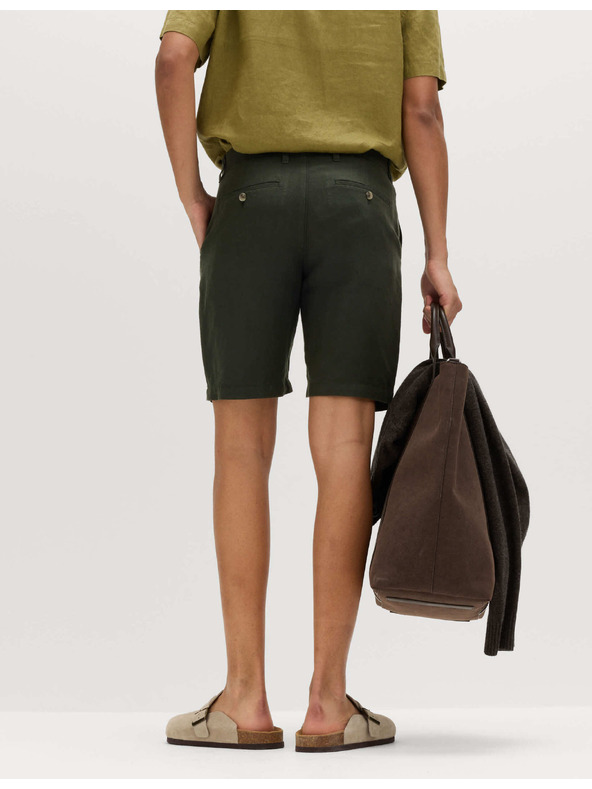 Marks & Spencer Chino šortke, od mješavine lana Marks & Spencer zelena