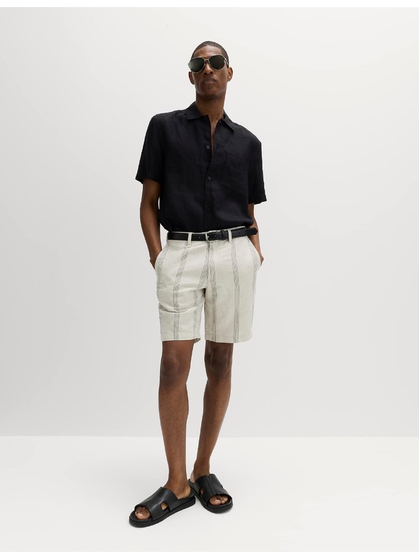 Marks & Spencer Chino šortke, od mješavine lana Marks & Spencer bež