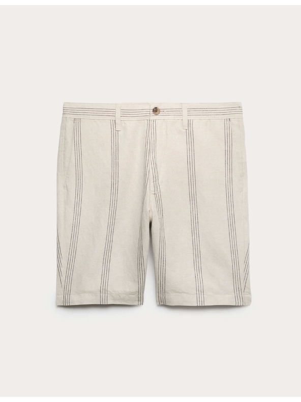 Marks & Spencer Chino šortke, od mješavine lana Marks & Spencer bež